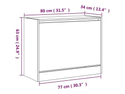 Zapatero blanco 80x34x63 cm madera contrachapada