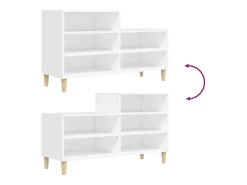 Zapatero blanco 102x36x60 cm Madera contrachapada