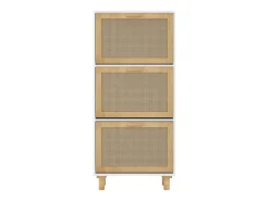 Zapatero blanco 52x25x115 cm Madera de ingeniería/ratán