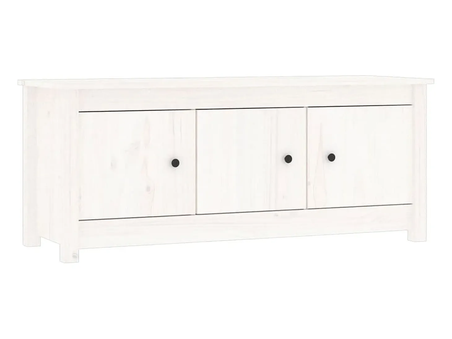 Zapatero blanco 110x38x45,5 cm Madera maciza de pino