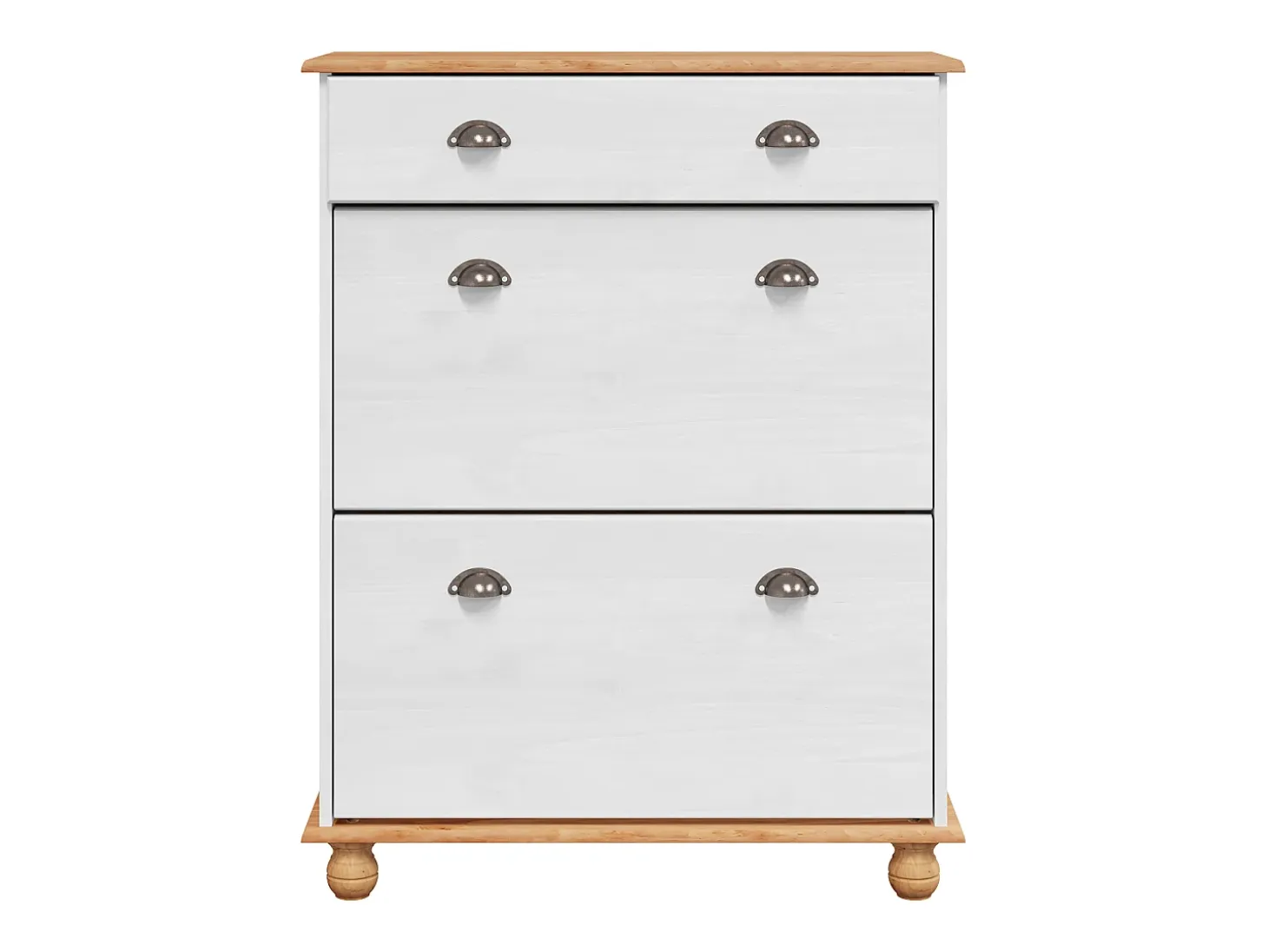 Zapatero Blanco 85x35x108 cm Madera Maciza de Pino