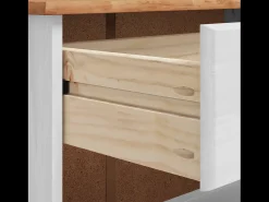 Zapatero Blanco 85x35x108 cm Madera Maciza de Pino