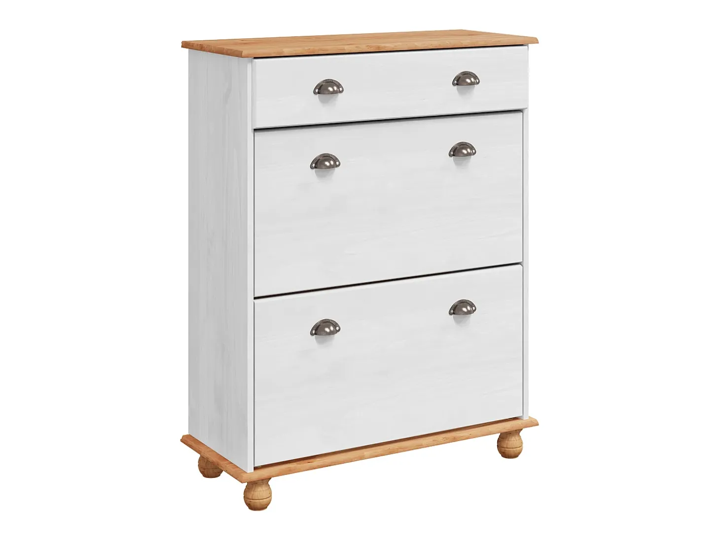 Zapatero Blanco 85x35x108 cm Madera Maciza de Pino