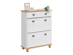 Zapatero Blanco 85x35x108 cm Madera Maciza de Pino