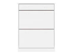 Zapatero blanco 77x35x96 cm madera maciza de pino