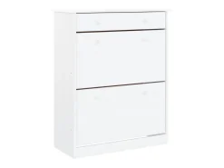 Zapatero blanco 77x35x96 cm madera maciza de pino