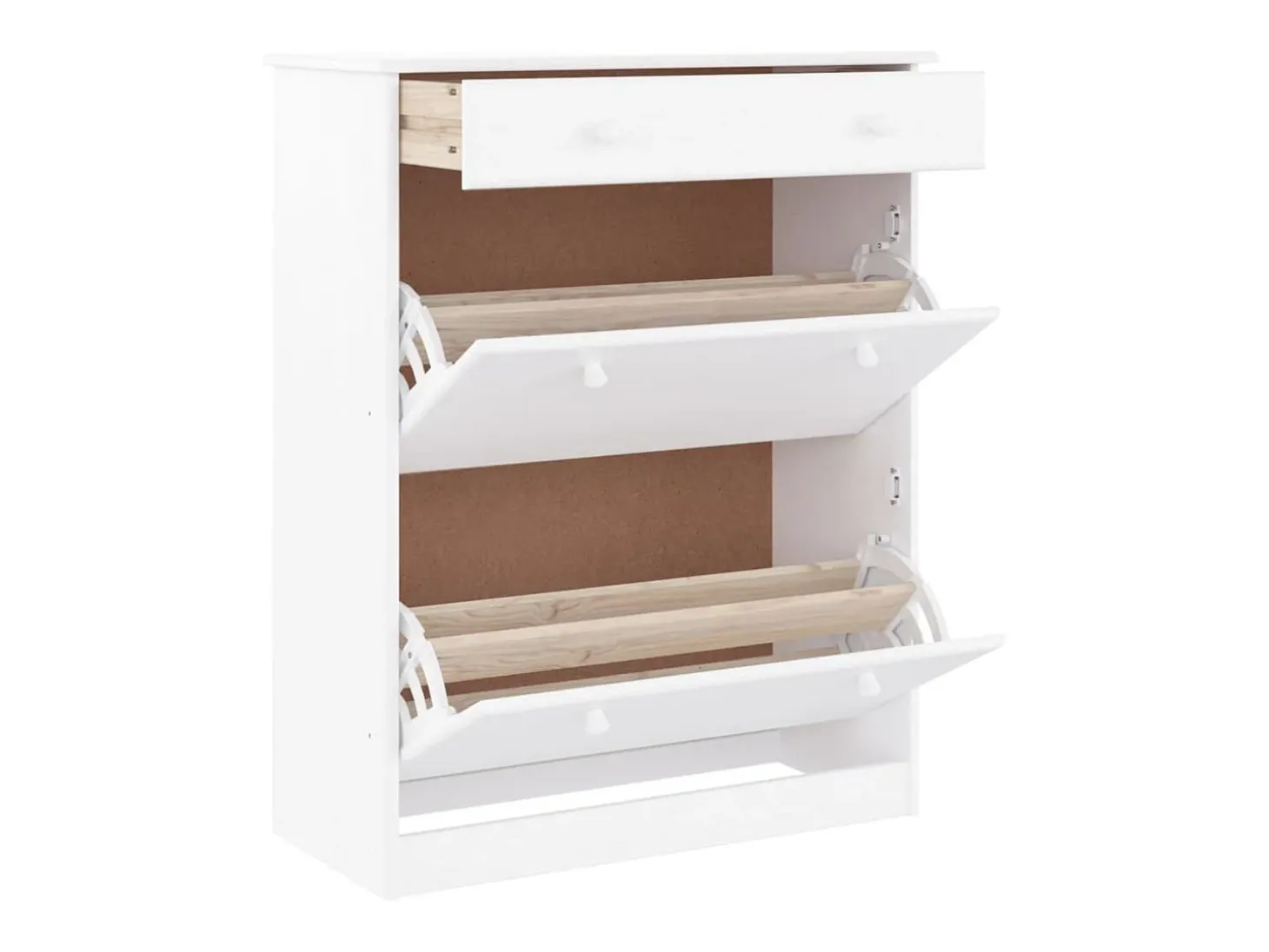 Zapatero blanco 77x35x96 cm madera maciza de pino