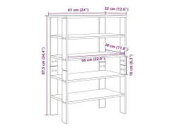 Zapatero blanco 61x32x87,5 cm madera de ingeniería