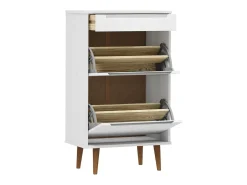 Zapatero Blanco 59,5x35x103 cm Madera de Pino