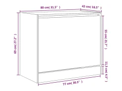 Zapatero blanco 80x42x69 cm madera contrachapada