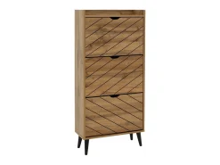 Zapatero Color Sonoma, Capacidad para 9 Pares, 60x23.8x131.6 cm
