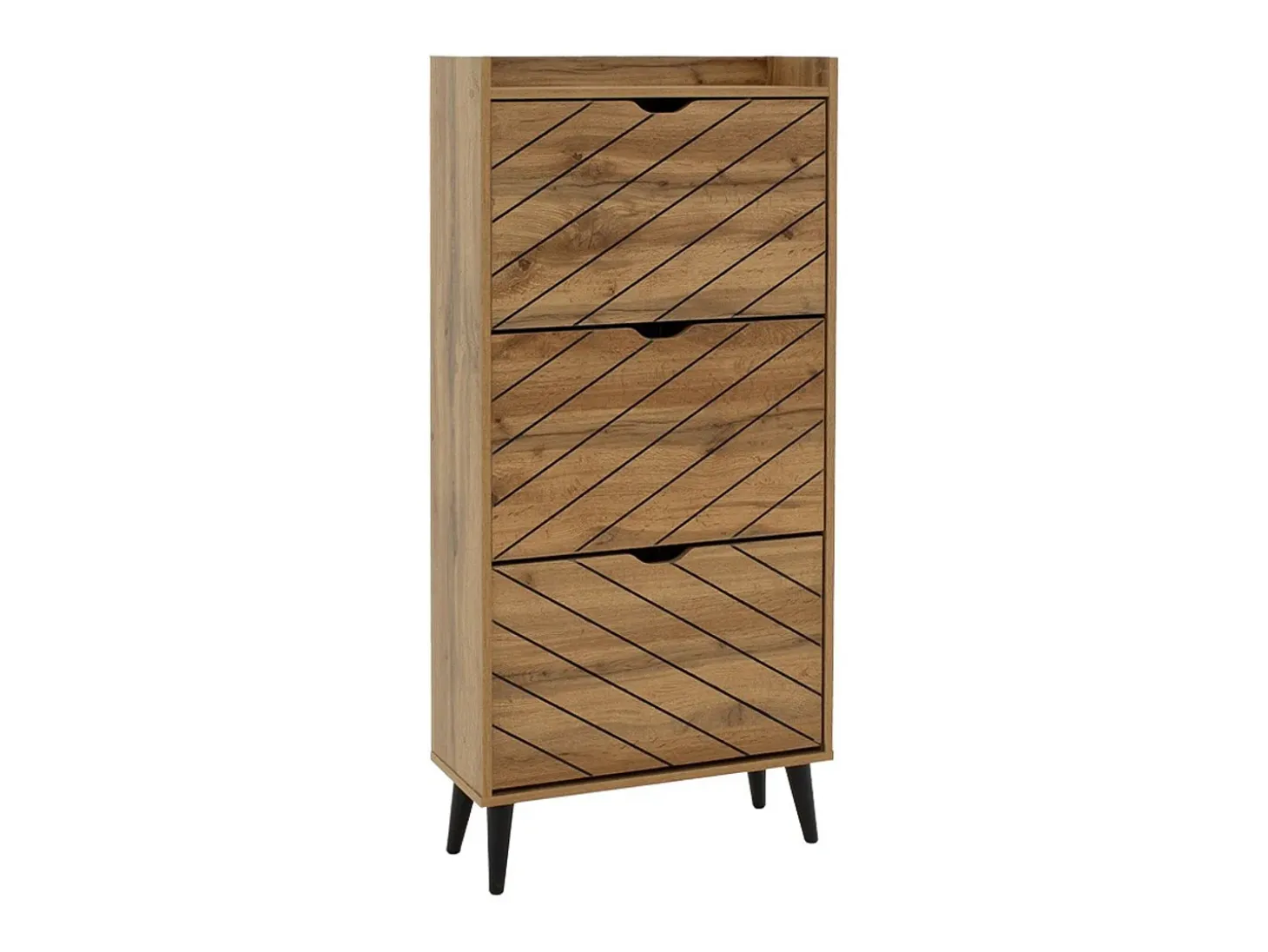 Zapatero Color Sonoma, Capacidad para 9 Pares, 60x23.8x131.6 cm