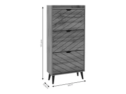 Zapatero Color Sonoma, Capacidad para 9 Pares, 60x23.8x131.6 cm