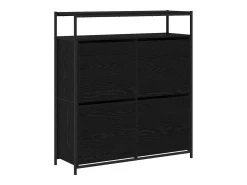 Zapatero con 4 cajones basculantes roble negro 100x34x112 cm