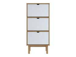Zapatero con 3 cajones OTTA madera maciza pino marrón blanco ES659181