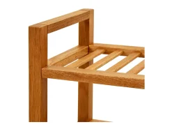 Zapatero con 5 estantes madera maciza de roble 50x27x100 cm ES787979