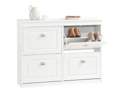 Zapatero con 4 Puertas Organizador para Zapatos Blanco 105 x 24 x 83 cm FSR79-W SoBuy ES