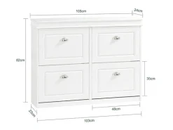 Zapatero con 4 Puertas Organizador para Zapatos Blanco 105 x 24 x 83 cm FSR79-W SoBuy ES