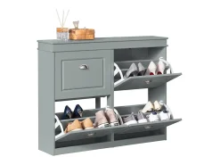 Zapatero con 4 Puertas Organizador para Zapatos 105 x 24 x 83 cm Gris FSR79-HG SoBuy ES