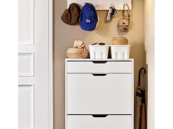 Zapatero con 2 Solapas y 1 Cajon Organizador FSR180-W SoBuy ES