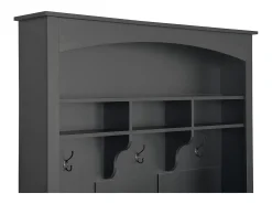 Zapatero con banco, 2 estantes para zapatos y perchero - 120 x 40 x 190 cm - Tablero de partículas - Negro