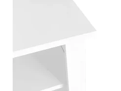 Zapatero con banco, 2 estantes para zapatos y perchero - 120 x 40 x 190 cm - Tablero de partículas - Blanco