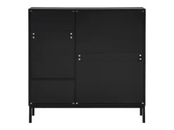 Zapatero con banco abatible - 3 puertas abatibles - Negro y Natural