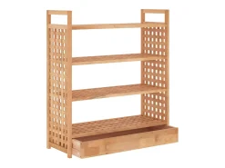 Zapatero con cajón 70x27x81cm Madera maciza de nogal