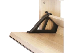 Zapatero de 2 niveles con espejo 63x17x67 cm Roble