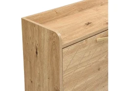 Zapatero de 4 puertas - 108,5 x 24 x 100 cm - para entrada y pasillo - MDF - natural