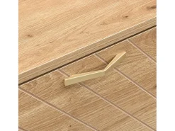 Zapatero de 4 puertas - 108,5 x 24 x 100 cm - para entrada y pasillo - MDF - natural