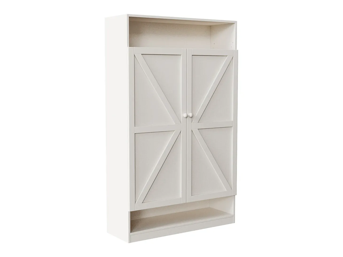 Zapatero de 2 puertas, amplio espacio de almacenamiento - Blanco