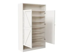Zapatero de 2 puertas, amplio espacio de almacenamiento - Blanco