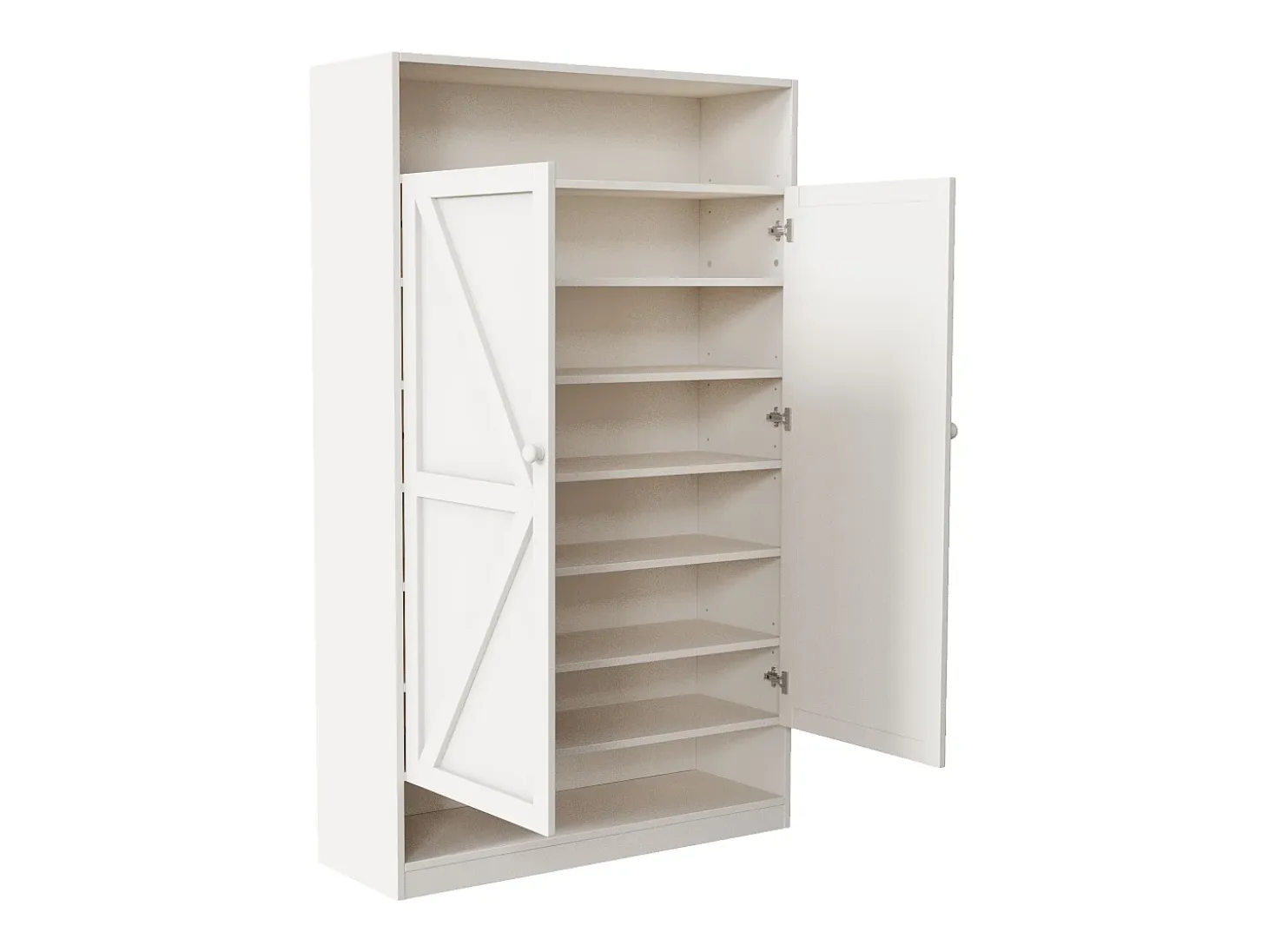Zapatero de 2 puertas, amplio espacio de almacenamiento - Blanco
