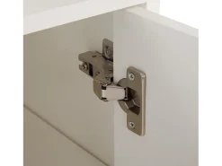 Zapatero de entrada con estantes regulables, 3 puertas y 1 cajón, patas de madera - blanco