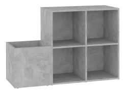 Zapatero de entrada de madera de ingeniería de color gris hormigón