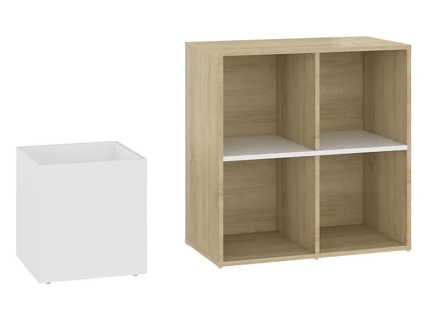 Zapatero de entrada de madera de ingeniería de roble Sonoma blanco
