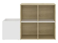 Zapatero de entrada de madera de ingeniería de roble Sonoma blanco