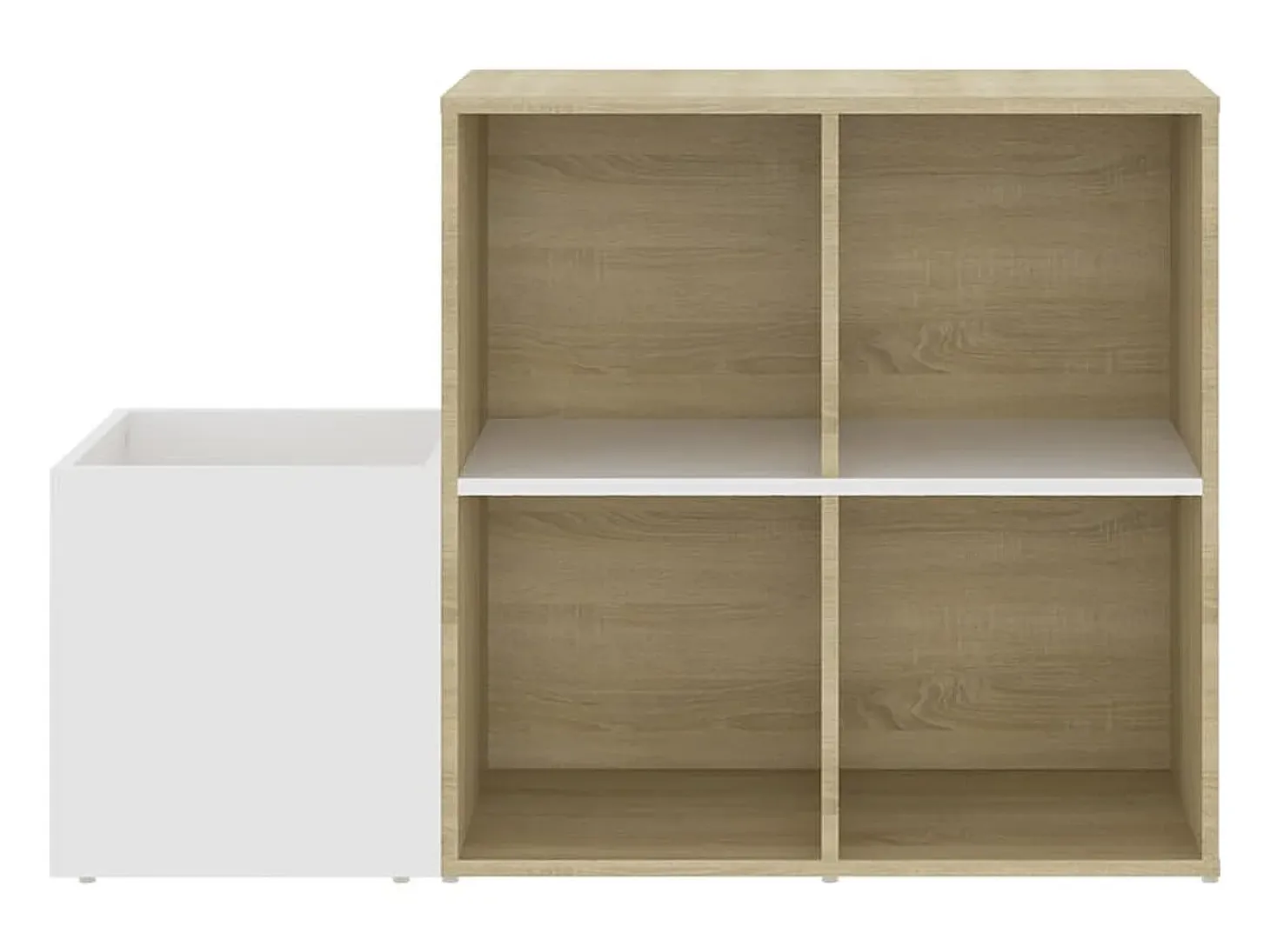 Zapatero de entrada de madera de ingeniería de roble Sonoma blanco