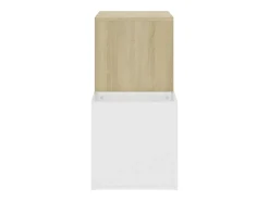 Zapatero de entrada de madera de ingeniería de roble Sonoma blanco