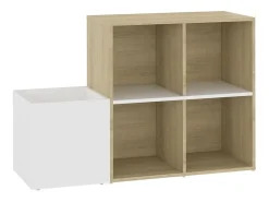 Zapatero de entrada de madera de ingeniería de roble Sonoma blanco