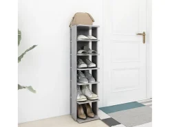 Zapatero de hormigón gris 27,5 x 27 x 102 cm Madera de ingeniería