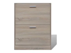 Zapatero de madera con 2 compartimentos Aspecto roble