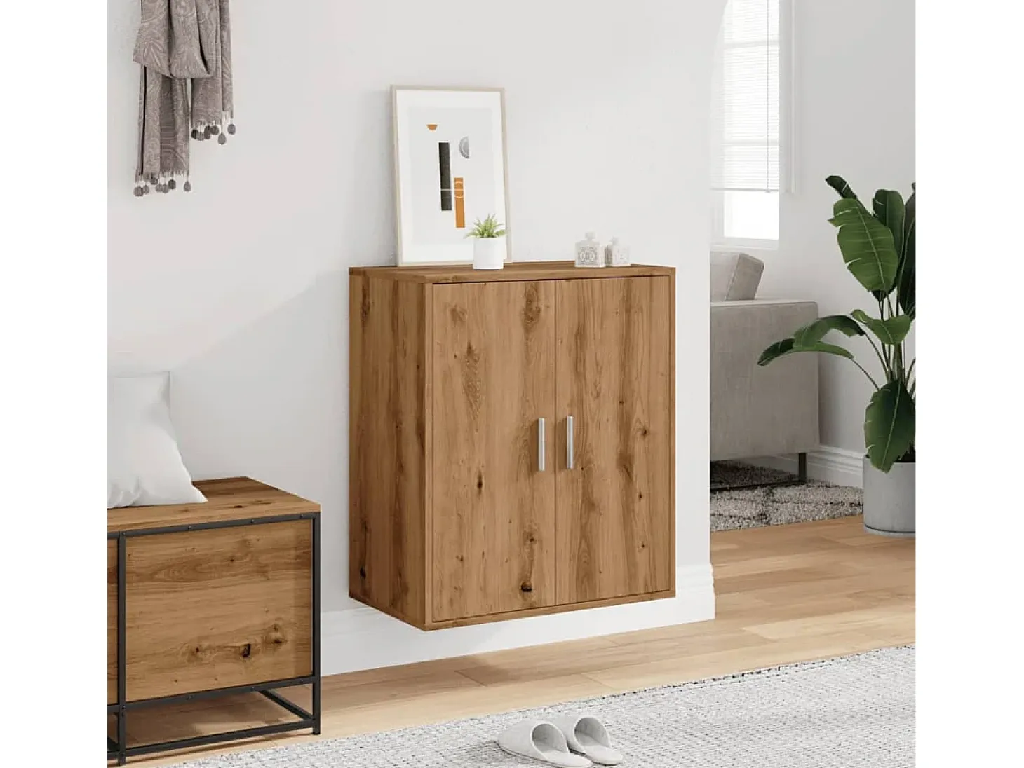Zapatero de madera de ingeniería de roble hecho a mano
