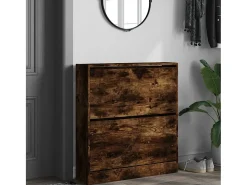 Zapatero de madera de ingeniería roble ahumado 80x21x87,5 cm ES298085