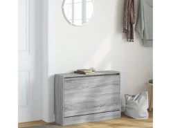 Zapatero de madera de ingeniería gris Sonoma 80x21x57 cm ES226951
