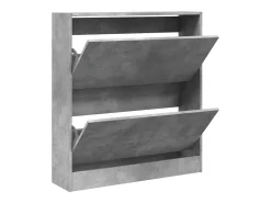 Zapatero de madera de ingeniería gris hormigón 80x21x87,5 cm ES115707