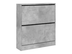 Zapatero de madera de ingeniería gris hormigón 80x21x87,5 cm ES115707
