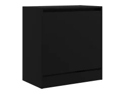 Zapatero de madera de ingeniería negro 60x34x63,5 cm ES345406