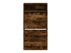 Zapatero de madera de ingeniería roble ahumado 60x34x116 cm ES216811